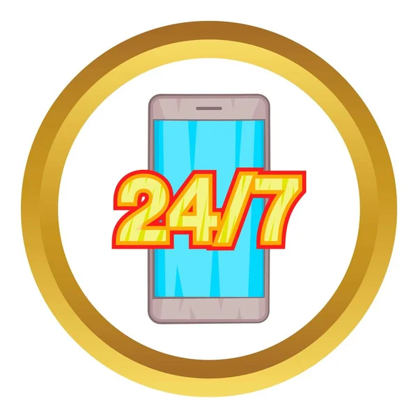 24 7 phone support vector icon — Stock Vector