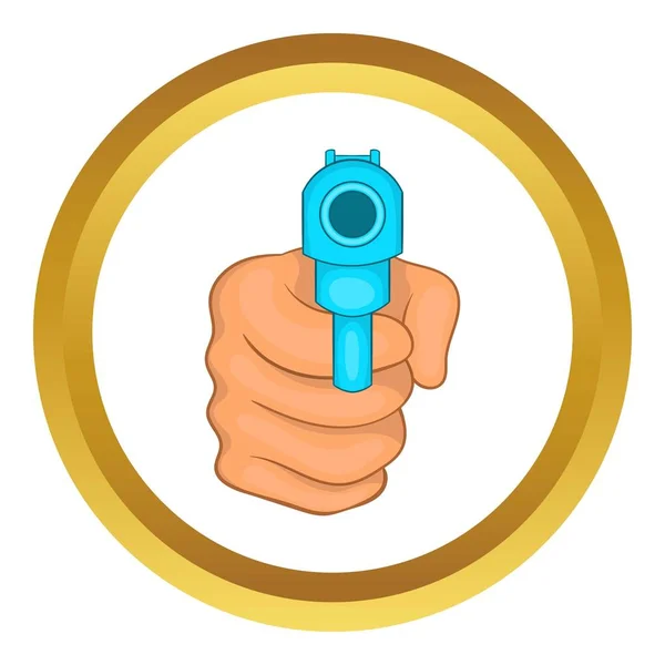 Mano apuntando con el icono del vector pistola — Vector de stock