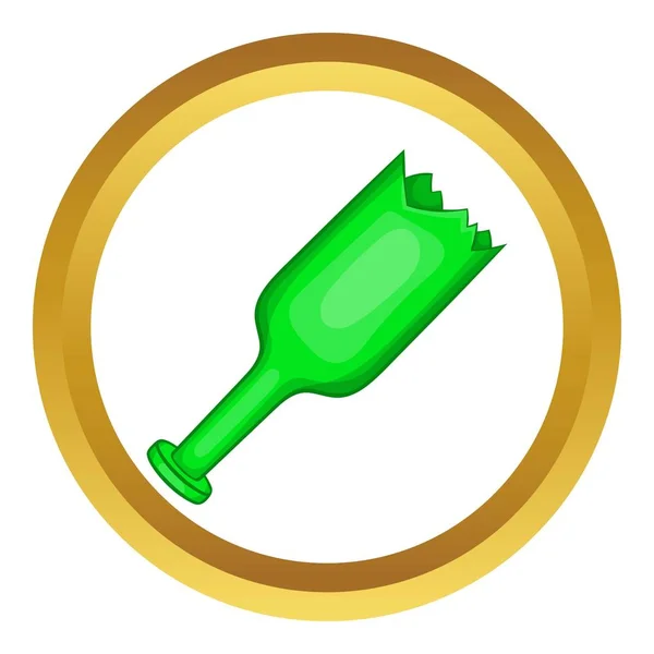 Bottiglia verde rotta come icona vettore dell'arma — Vettoriale Stock
