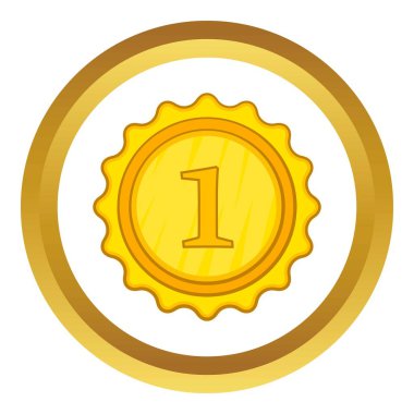 Şampiyon altın madalya vektör simgesi