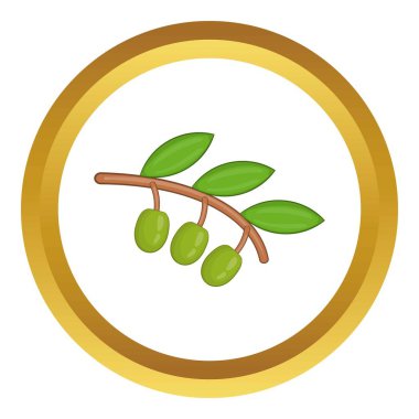 Yeşil Zeytin vektör simgesi olan zeytin dalı