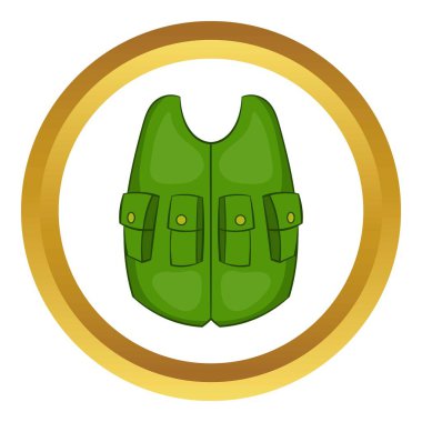 Yeşil avcı yeleği vektör simgesi