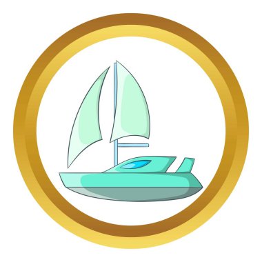 Sürat teknesi ile yelken vektör simgesi