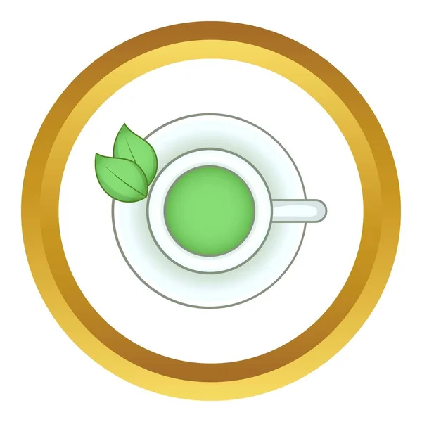 Fincan yeşil çay vektör simgesi — Stok Vektör