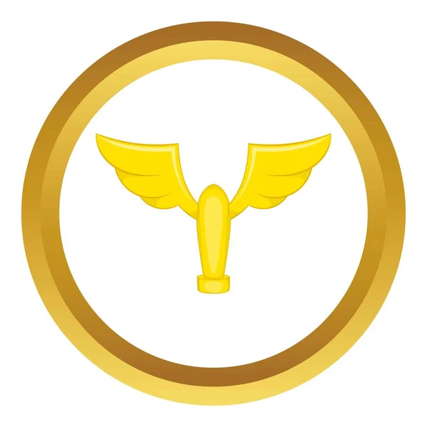 Taça vencedora com asas vetor ícone — Vetor de Stock