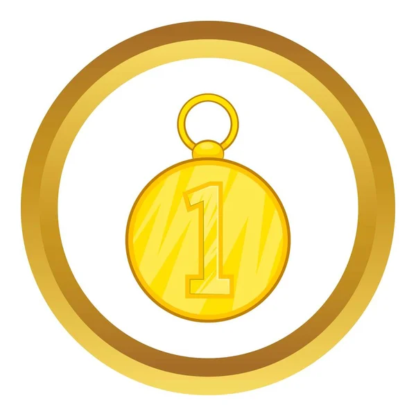 Primeira posição ícone vetor medalha fria —  Vetores de Stock