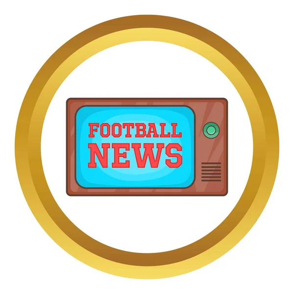 Football news on retro TV vector icon — Stock Vector