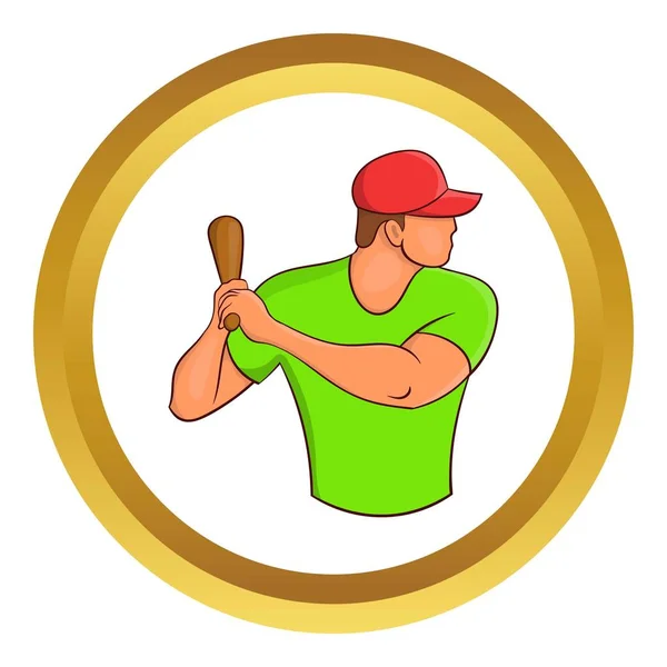 Hráč baseballu s bat vektorové ikony — Stockový vektor