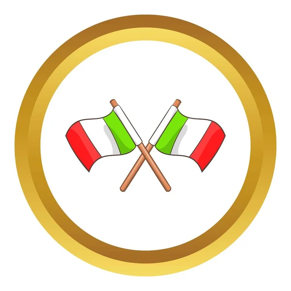 Italien gekreuzte Flaggen Vektor-Symbol — Stockvektor
