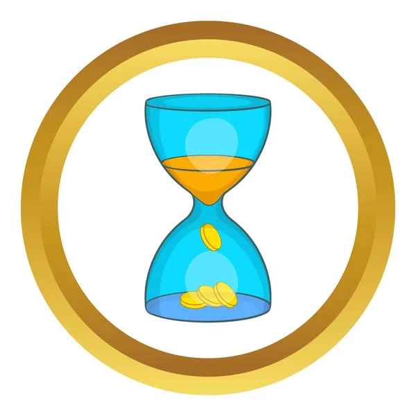 Hourglass, time is money vector icon — Stock Vector