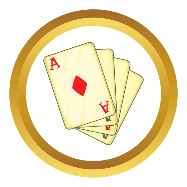 Vier Asse, die Karten-Vektor-Symbol spielen — Stockvektor