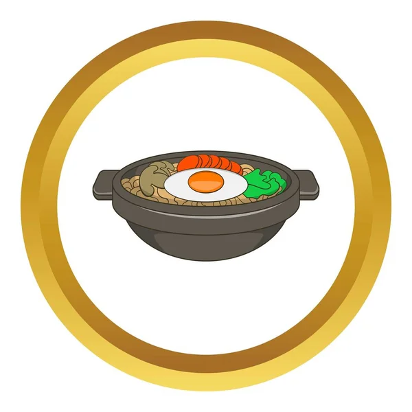 Icône vecteur de plat coréen Bibimbap — Image vectorielle