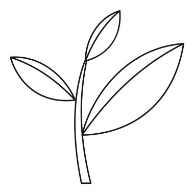 Çay yaprak simgesi, anahat stili