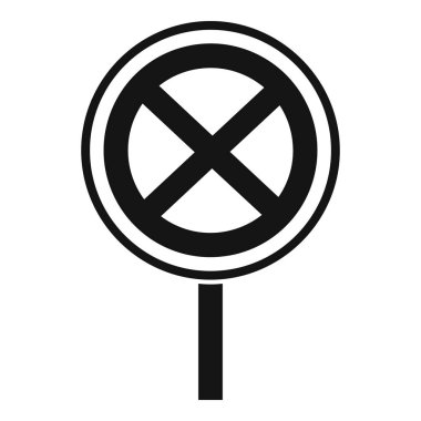 Hiçbir durdurma ve otopark işareti simgesi, basit tarzı