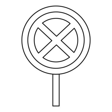 Clearway işareti simgesi, anahat stili