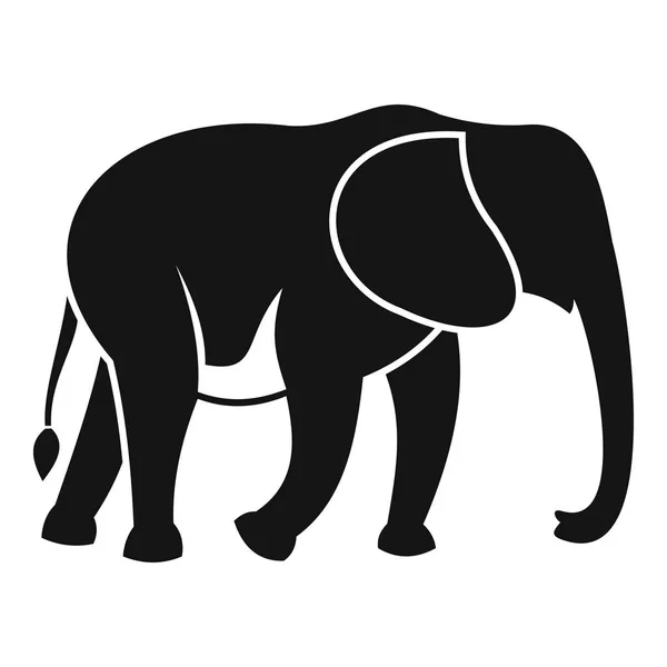 Divoký slon ikona, jednoduchý styl — Stockový vektor