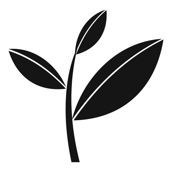 Teeblatt-Sprossen-Symbol, einfacher Stil — Stockvektor