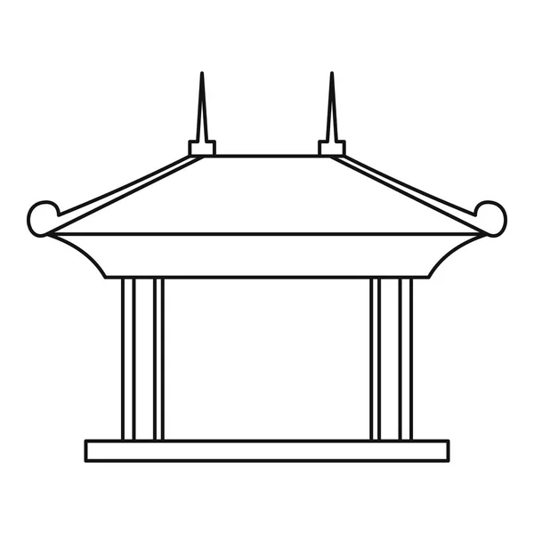 パゴダ パビリオン アイコン、アウトラインのスタイル — ストックベクタ