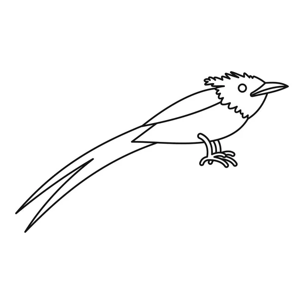 Paraíso asiático ícone flycatcher, estilo esboço — Vetor de Stock