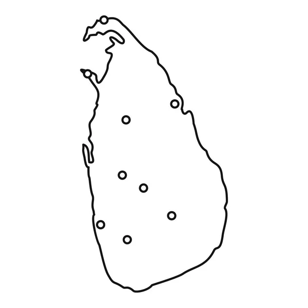 Sri Lanka harita simgesi, anahat stili — Stok Vektör