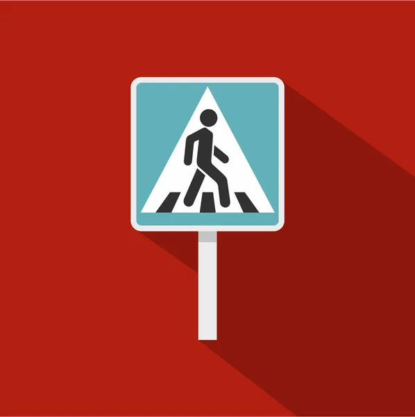 Verkehrszeichensymbol für Fußgänger, flacher Stil — Stockvektor