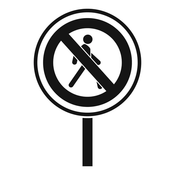 ない歩行者サインのアイコン、シンプルなスタイル — ストックベクタ