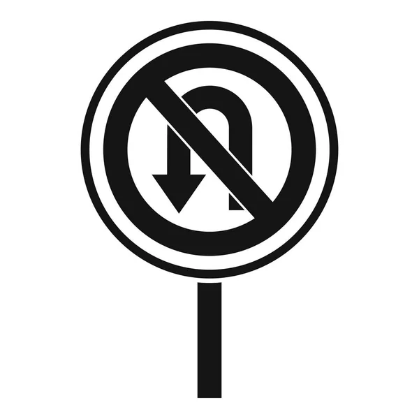 Pas d'icône de panneau de signalisation en U, style simple — Image vectorielle