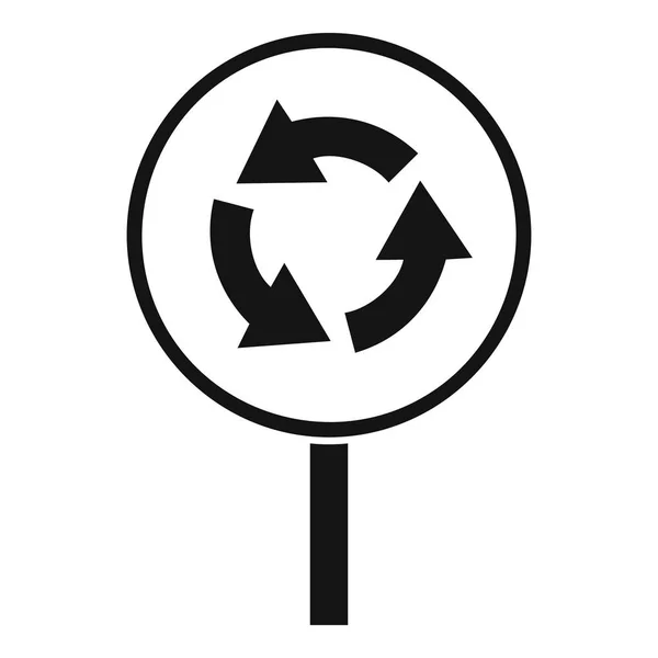 Krouživé pohyby silniční ikona podepsat, jednoduchý styl — Stockový vektor