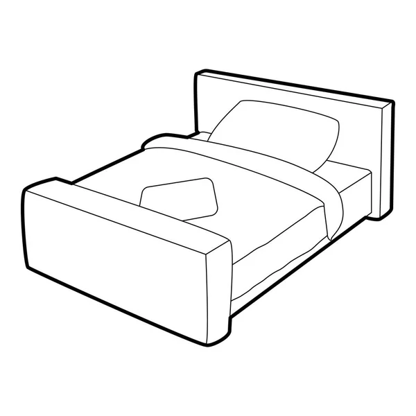 Double bed icon, isometric 3d style — Stock Vector