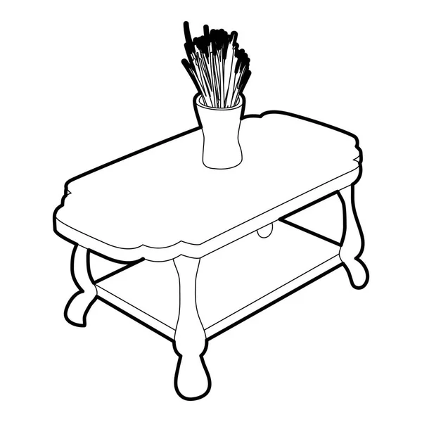 Table basse avec icône de vase, style 3d isométrique — Image vectorielle