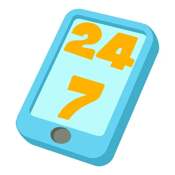 24 hours call center icon, cartoon style — Stock Vector