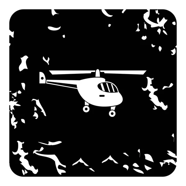 Small helicopter icon, grunge style — Stock Vector