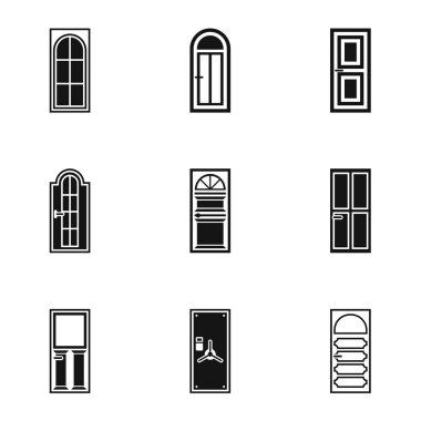 Kapı Icons set, basit tarzı