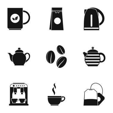 İçki Icons set, basit tarzı