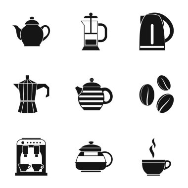 Çay Icons set, basit tarzı