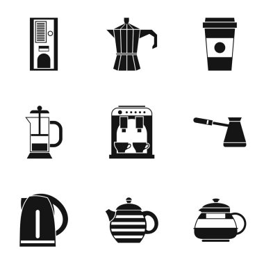 Kahve Icons set, basit tarzı