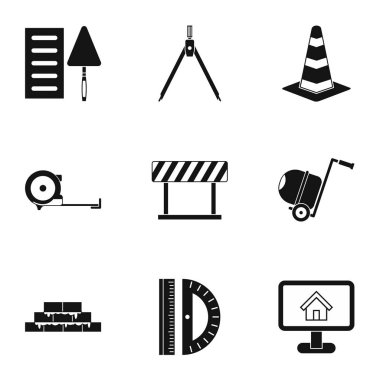 Onarım Araçları Icons set, basit tarzı