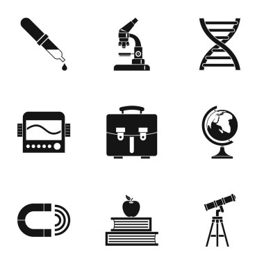 Bilim Icons set, basit tarzı