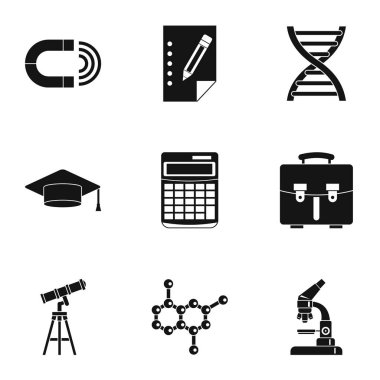 Çalışma Icons set, basit tarzı