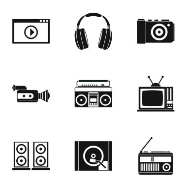 Elektronik cihazlar Icons set, basit tarzı