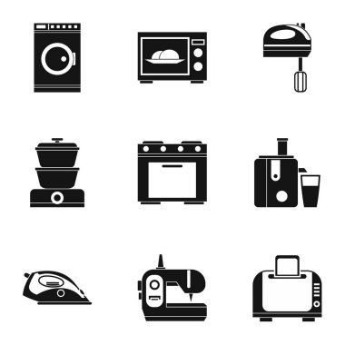 Ev aletleri Icons set, basit tarzı