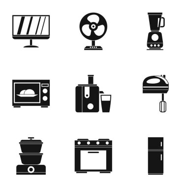 Teknik Icons set, basit tarzı