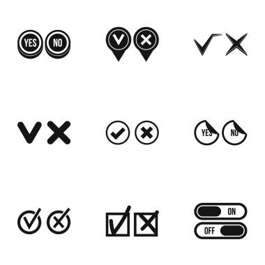 Seçim Icons set, basit tarzı