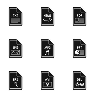 Dosya Icons set, basit tarzı tür