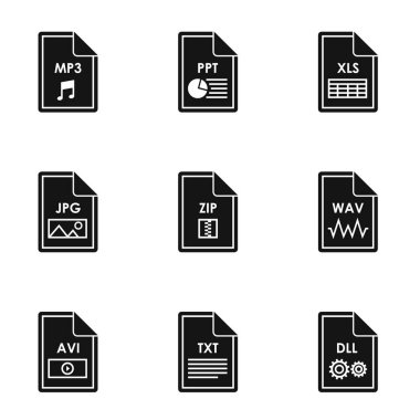 Belgeleri Icons set, basit tarzı