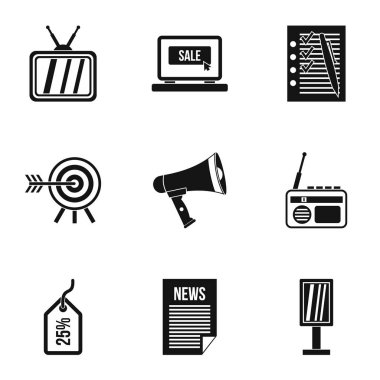 Reklam Icons set, basit tarzı