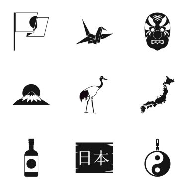 Japonya Icons set, basit tarzı