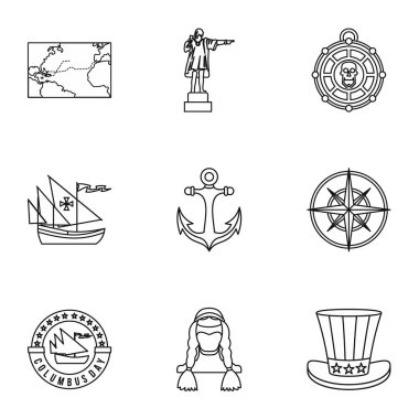 Coğrafya Icons set, anahat stili