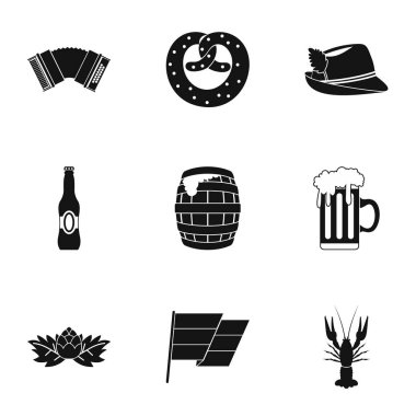 Oktoberfest Icons set, basit tarzı