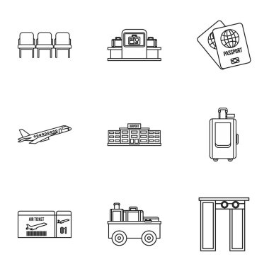 Uçuşlar Icons set, anahat stili